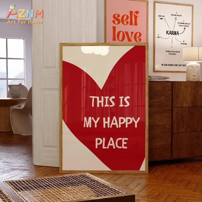 Home Decor Minimal - لوحة فنية 'هذا هو مكاني السعيد'