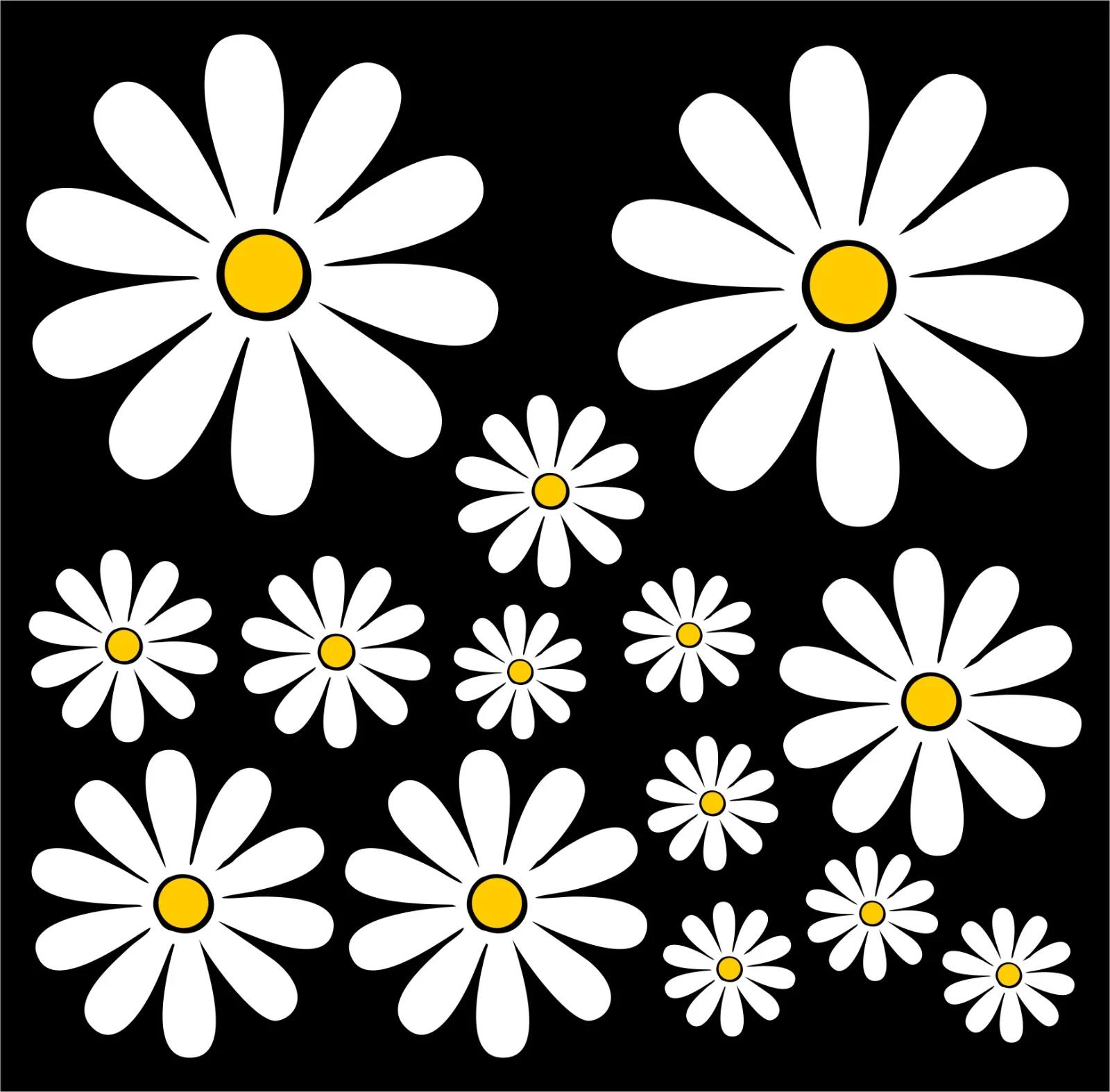 Home Decor Daisy - ملصقات ديزي البلاستيكية للدراجات النارية ،