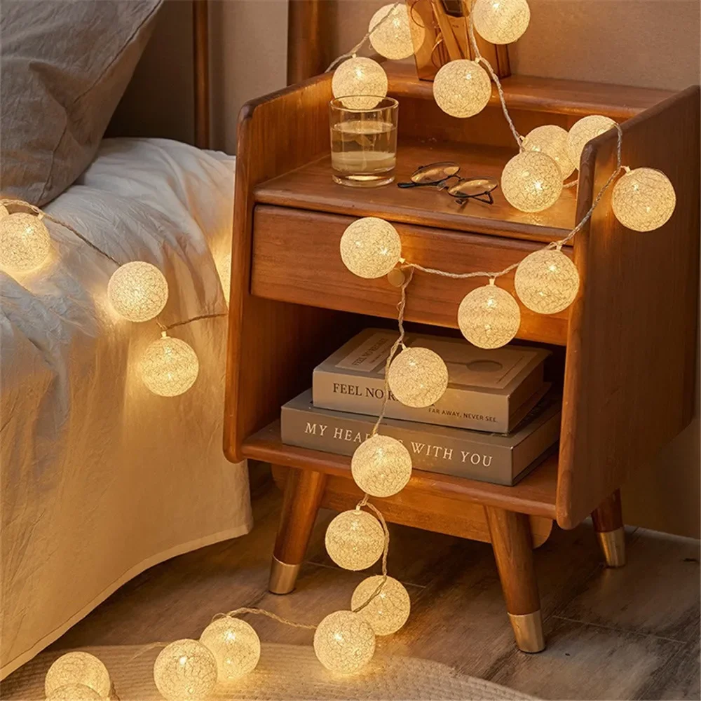 Fairy Lights Bedroom - هالوين القطن جارلاند كرات أضواء سلسلة