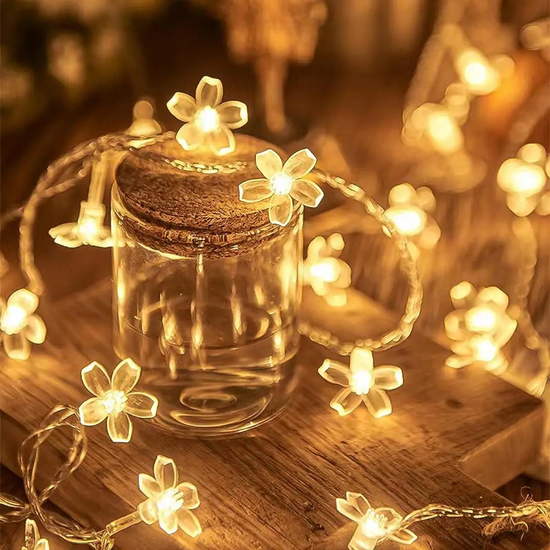 Fairy Lights Bedroom - 1 قطعة أضواء زهور الكرز تعمل