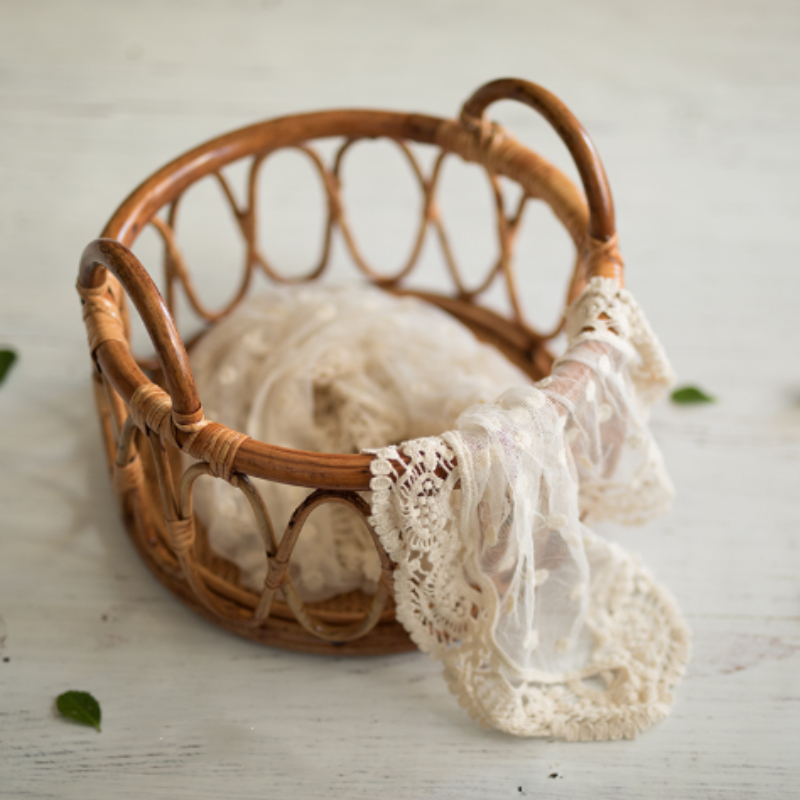 Home Decor Rattan - سلة من الخيزران لحديثي الولادة ،