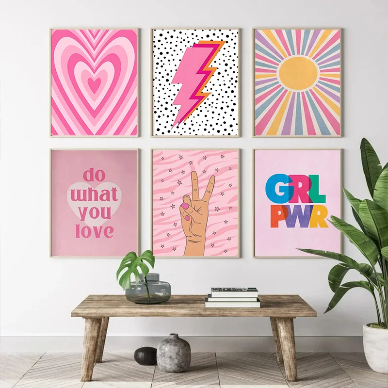 Home Decor Minimal - مجردة الوردي البرق التدرج الحب القلب