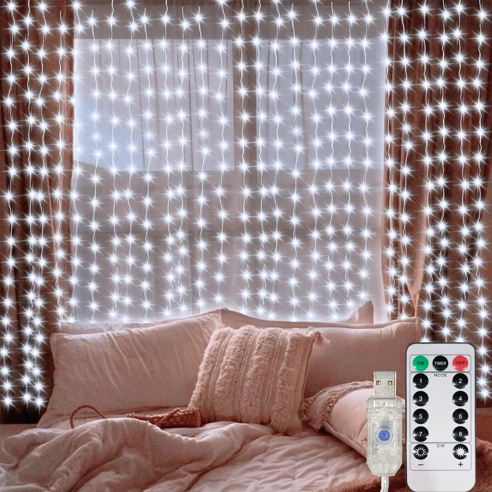 Fairy Lights Bedroom - أضواء ستارة LED على شكل خيوط،