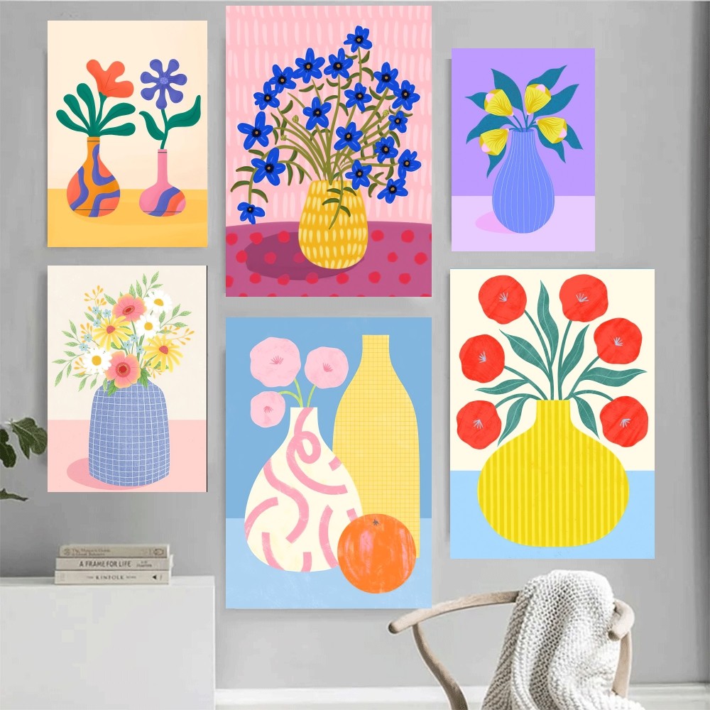 Home Decor Vase - لوحة فنية تجريدية على شكل مزهرية