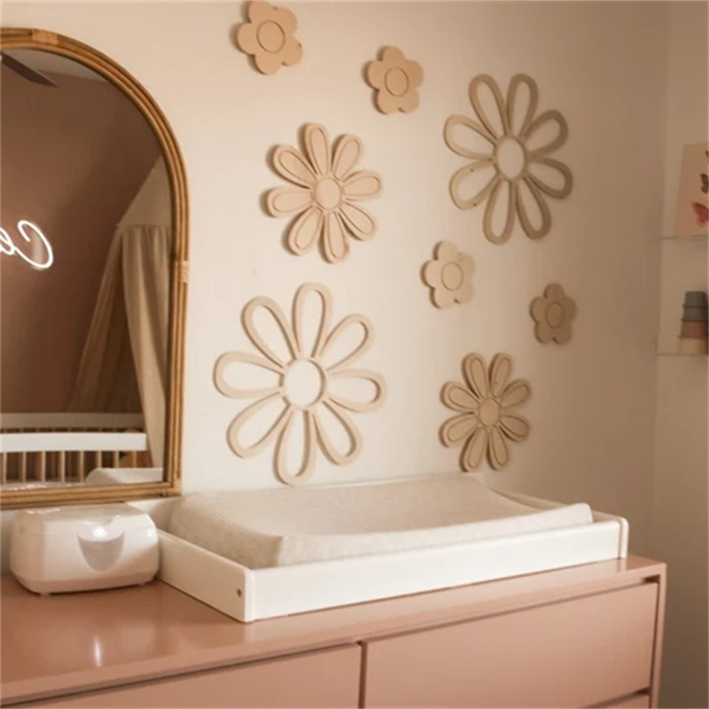 Home Decor Daisy - ديكور حائط خشبي على شكل زهور