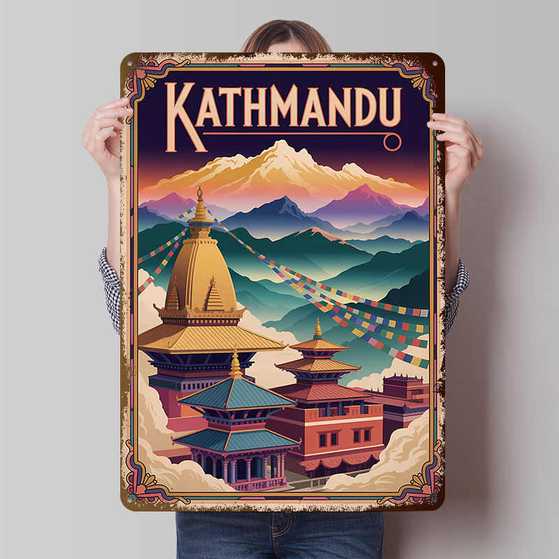 Home Decor Kathmandu - ملصق فني مطبوع بتصميم كاتماندو للسفر،