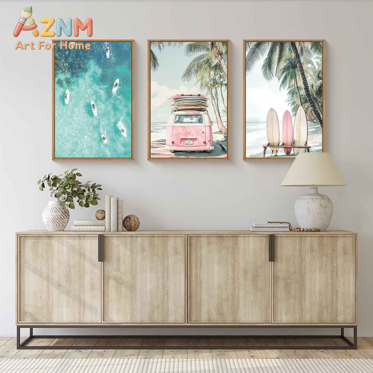 Home Decor Nautical - 3 قطع لوحة جدارية قماشية صيفية