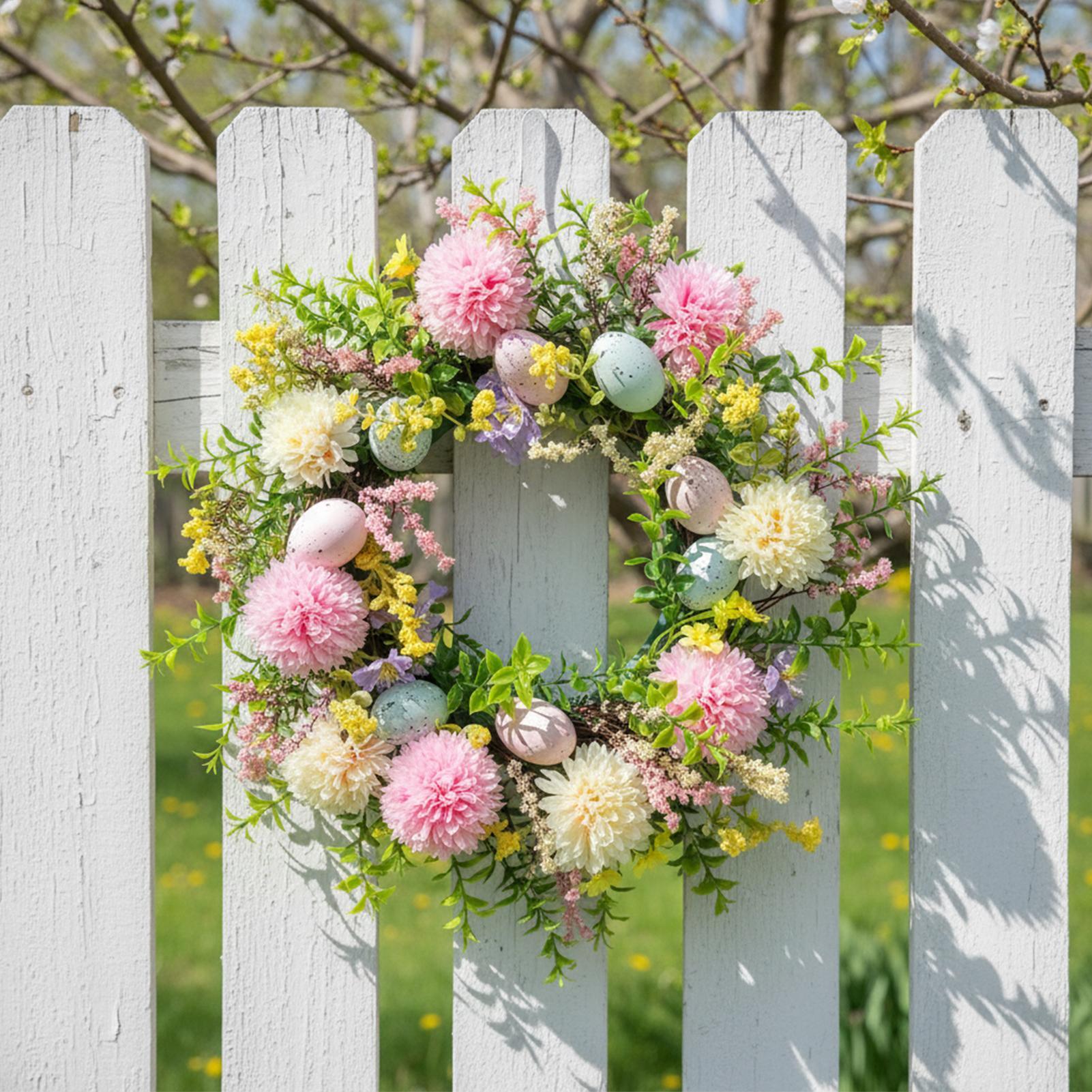 إكليل باب ربيعي 15.75 بوصة، إك - مراجعة Home Decor Daisy وسعره