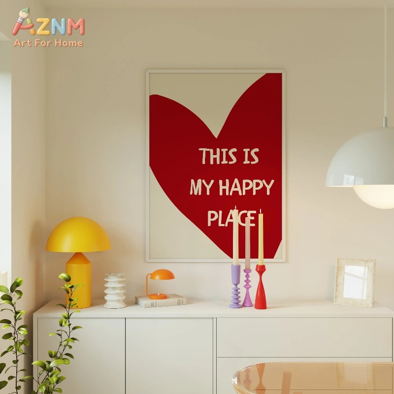 لوحة فنية 'هذا هو مكاني السعيد - مراجعة Home Decor Minimal وسعره