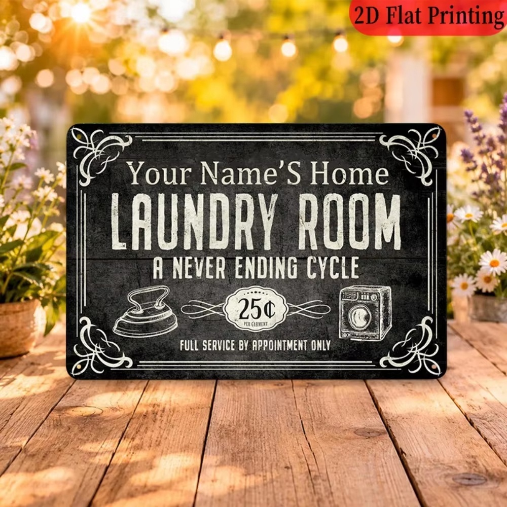 لافتة غسيل ملابس مخصصة بالاسم، - مراجعة Home Decor Kitchen وسعره