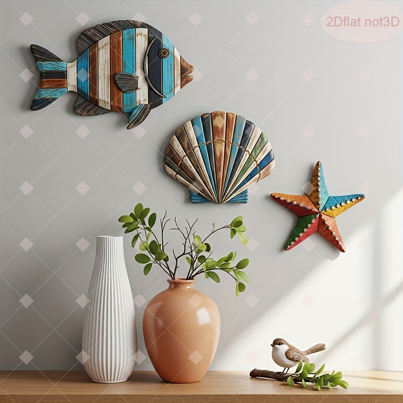 3 قطع/مجموعة ديكور جداري خشبي  - مراجعة Home Decor Nautical وسعره