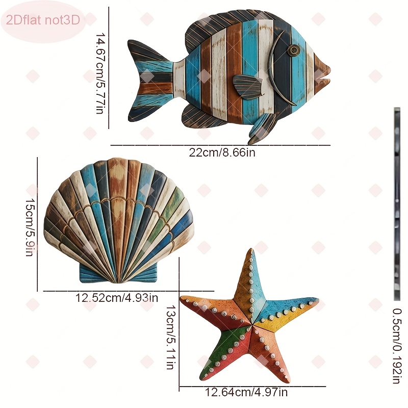 3 قطع/مجموعة ديكور جداري خشبي  - مراجعة Home Decor Nautical وسعره