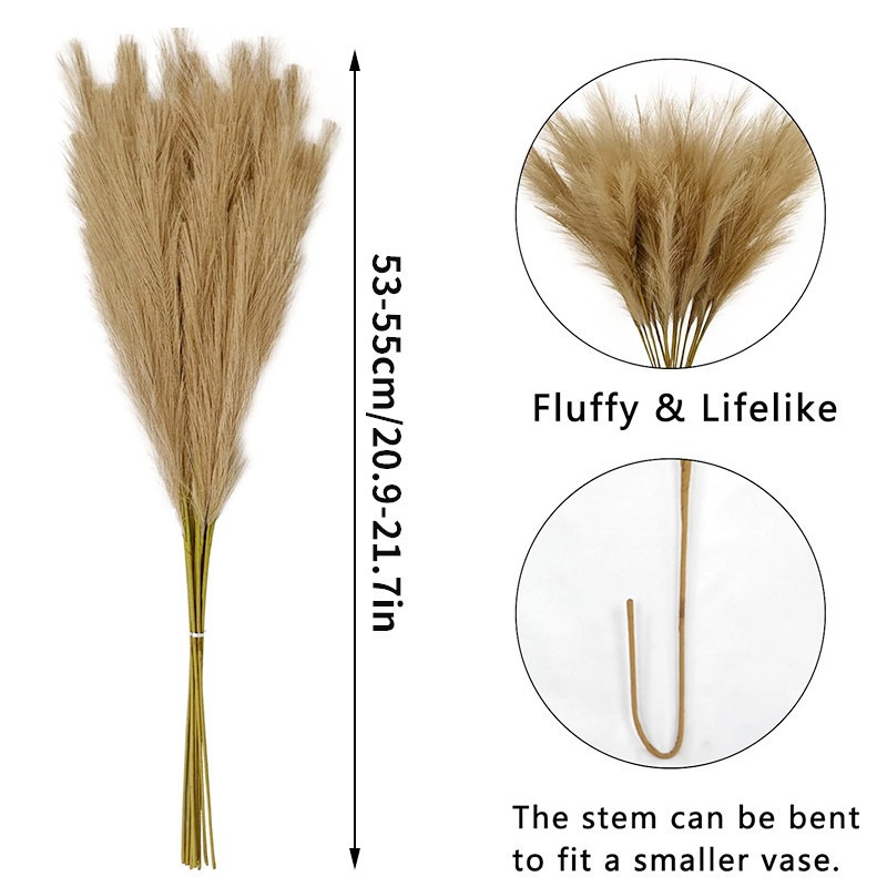 5 قطع/مجموعة زهور صناعية من عش - مراجعة Pampas Grass Decor وسعره