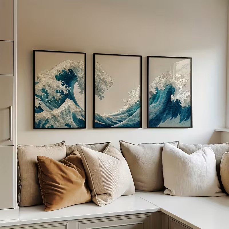 لوحة قماشية بدون إطار، 3 قطع،  - مراجعة Home Decor Nautical وسعره