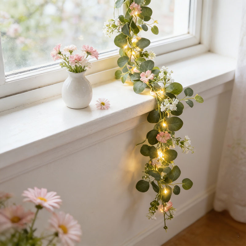 إكليل أوكالبتوس صناعي مزين بال - مراجعة Home Decor Daisy وسعره