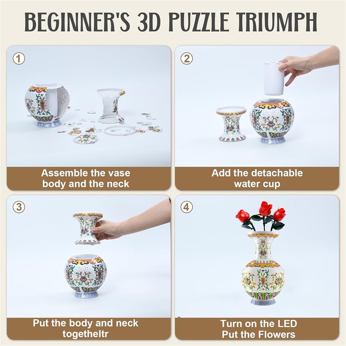 مزهرية ثلاثية الأبعاد بإضاءة ل - مراجعة Home Decor Trend 2026 وسعره