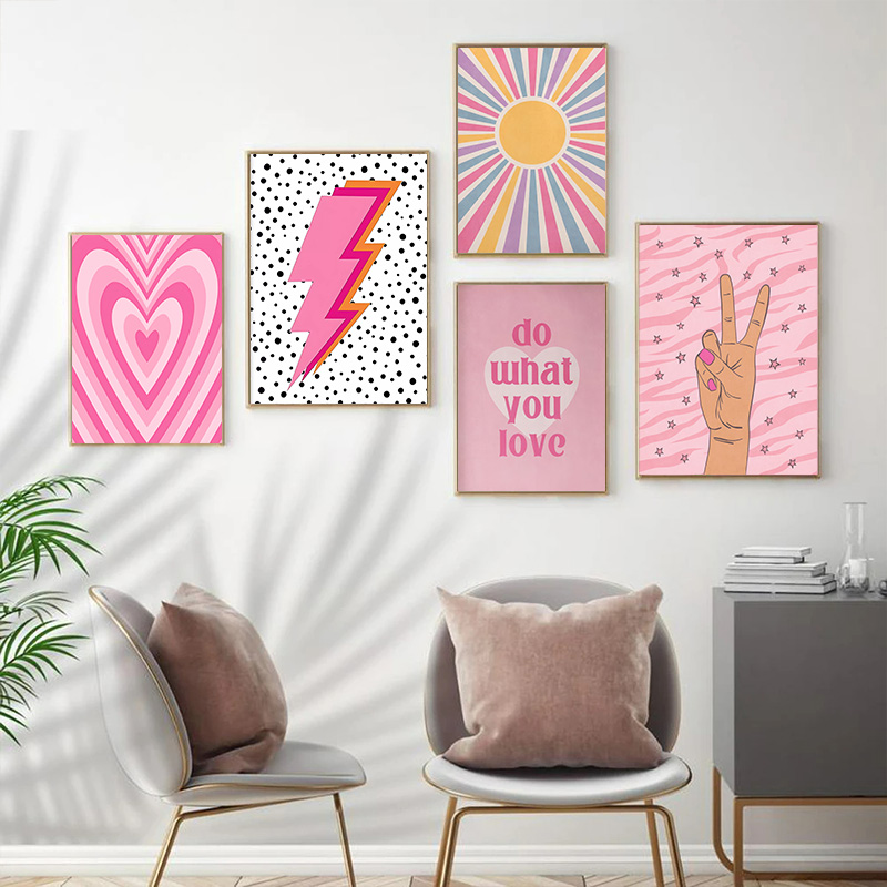 مجردة الوردي البرق التدرج الحب - مراجعة Home Decor Minimal وسعره