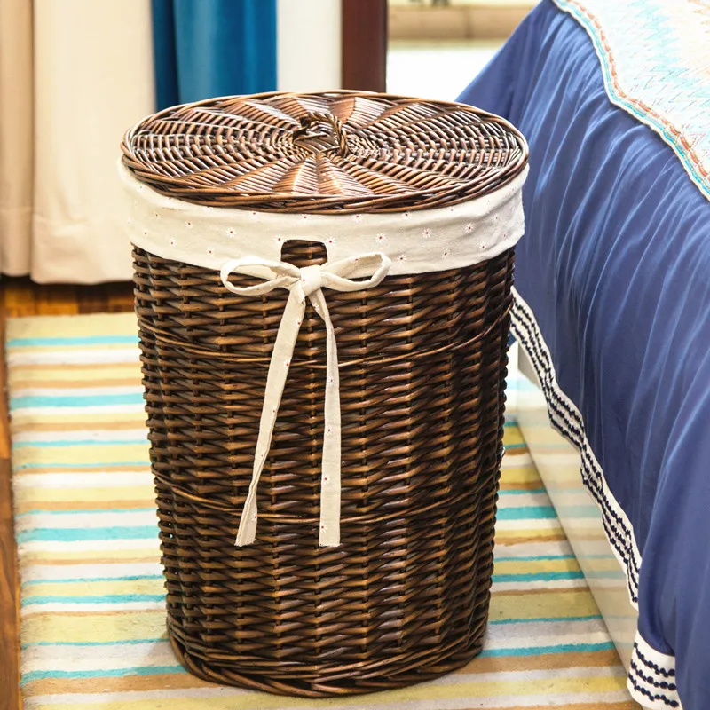 سلة غسيل راتان أنيقة بغطاء ، س - مراجعة Home Decor Rattan وسعره