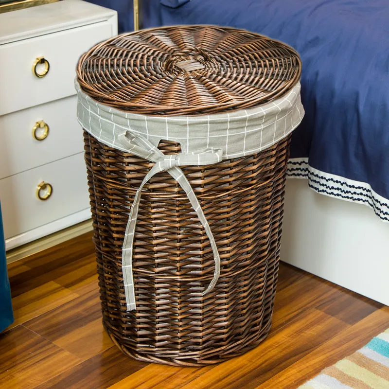 سلة غسيل راتان أنيقة بغطاء ، س - مراجعة Home Decor Rattan وسعره