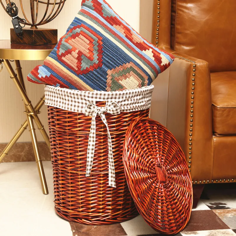 سلة غسيل راتان أنيقة بغطاء ، س - مراجعة Home Decor Rattan وسعره