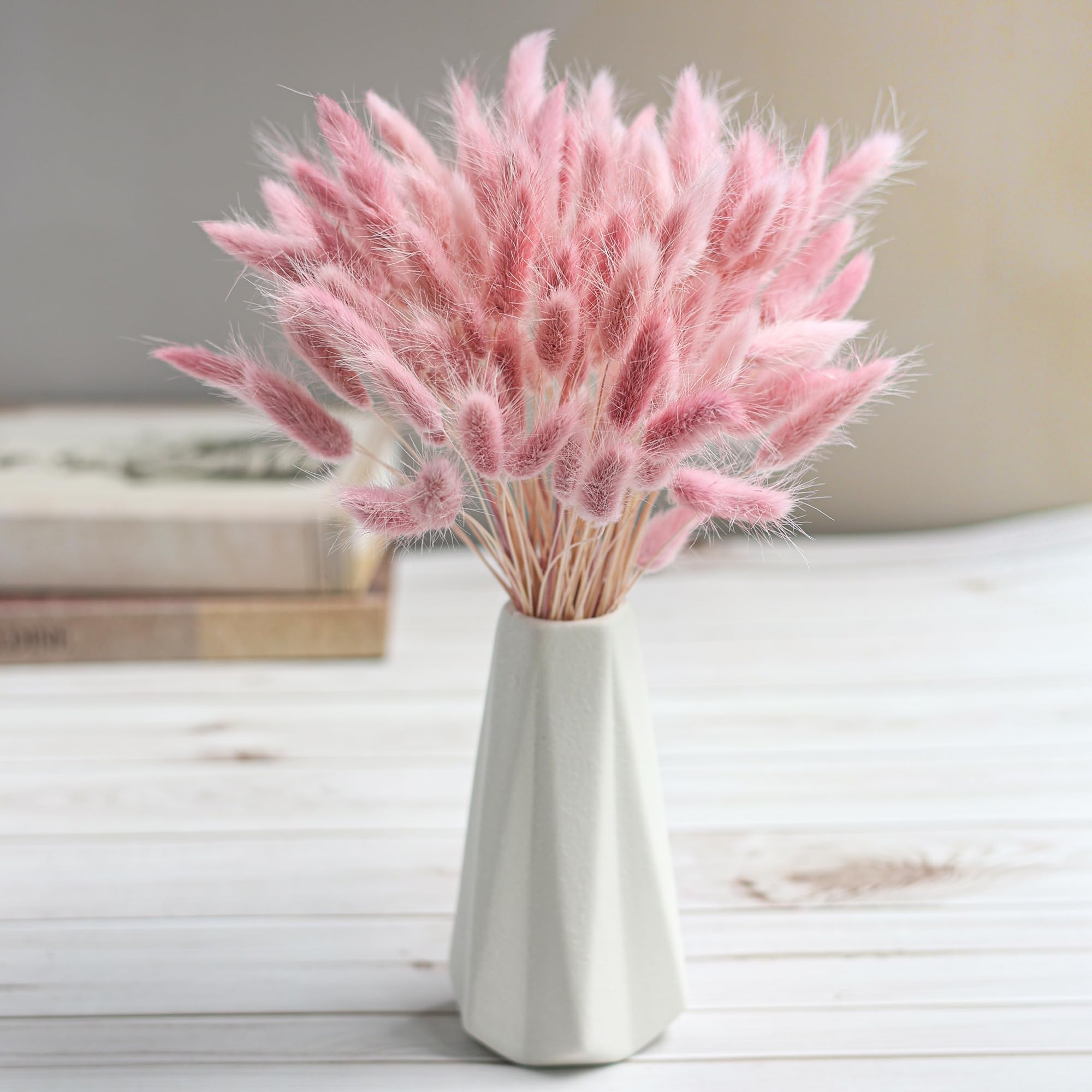 120 الجذعية الوردي المجففة بام - مراجعة Pampas Grass Decor وسعره