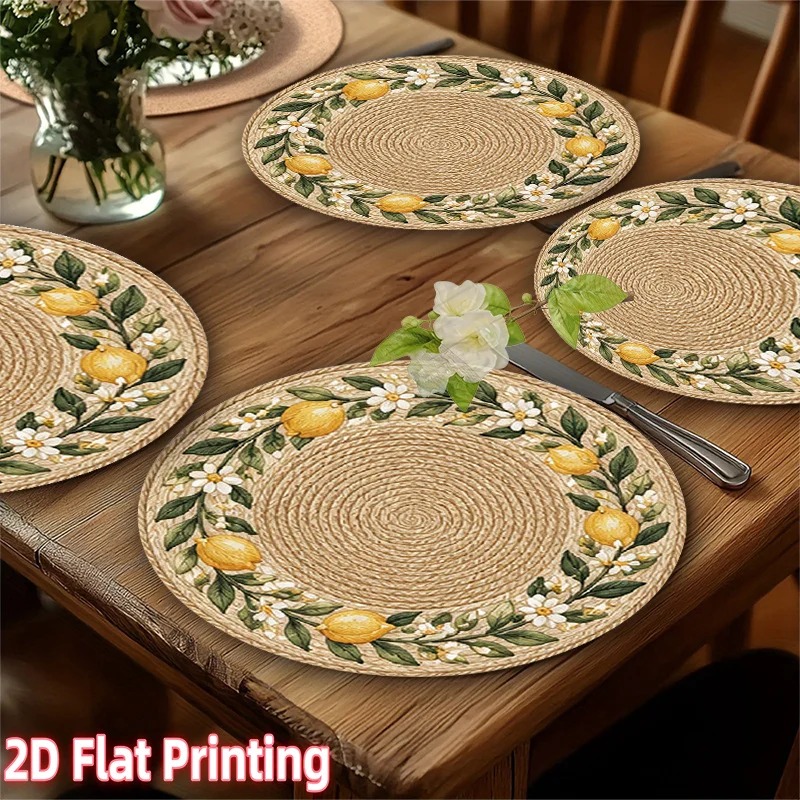 طقم مفارش طاولة مطبوعة بتقنية  - مراجعة Home Decor Rattan وسعره
