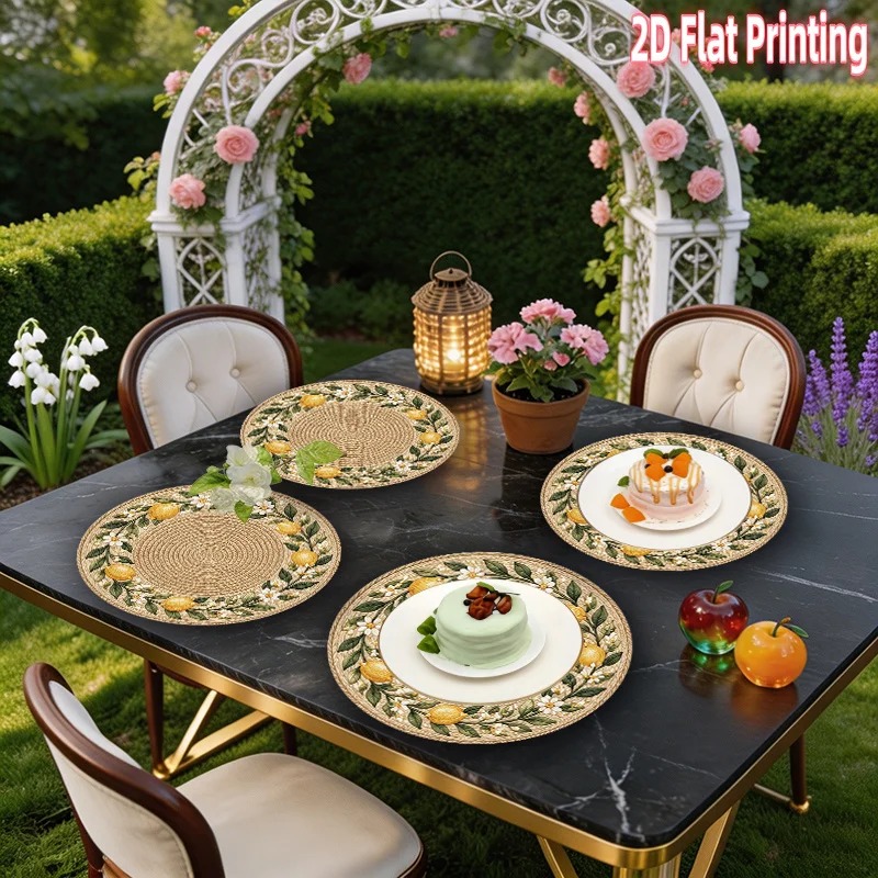 طقم مفارش طاولة مطبوعة بتقنية  - مراجعة Home Decor Rattan وسعره