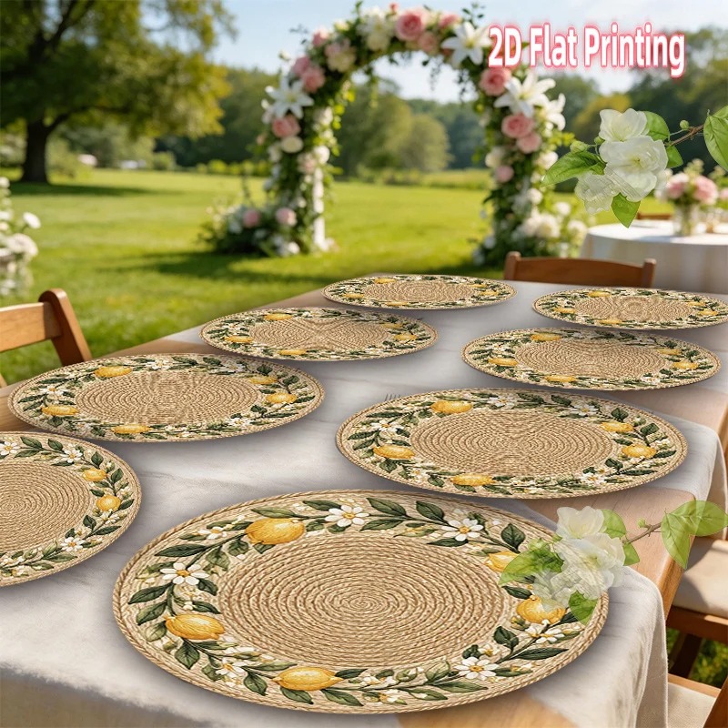 طقم مفارش طاولة مطبوعة بتقنية  - مراجعة Home Decor Rattan وسعره