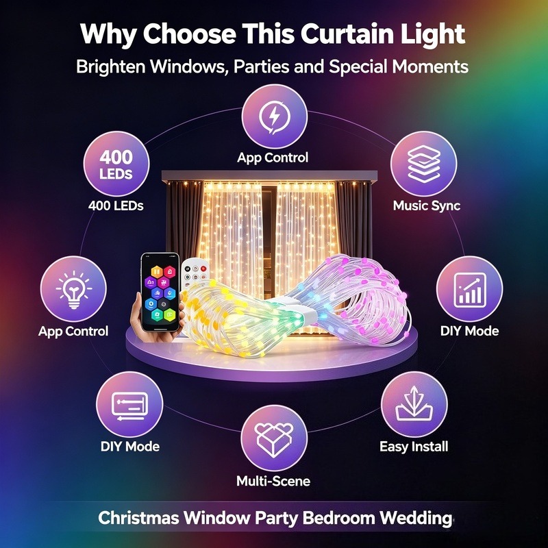 أضواء ستائر LED تعمل بالطاقة ع - مراجعة Fairy Lights Bedroom وسعره