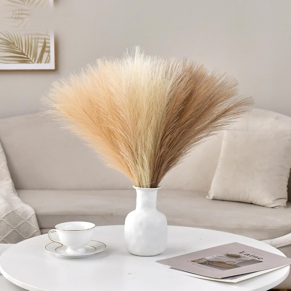 15 قطعة من عشب البامباس الاصطن - مراجعة Pampas Grass Decor وسعره