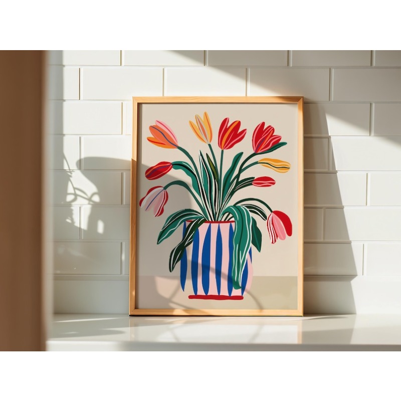 قطعتان من لوحات جدارية قماشية  - مراجعة Home Decor Vase وسعره