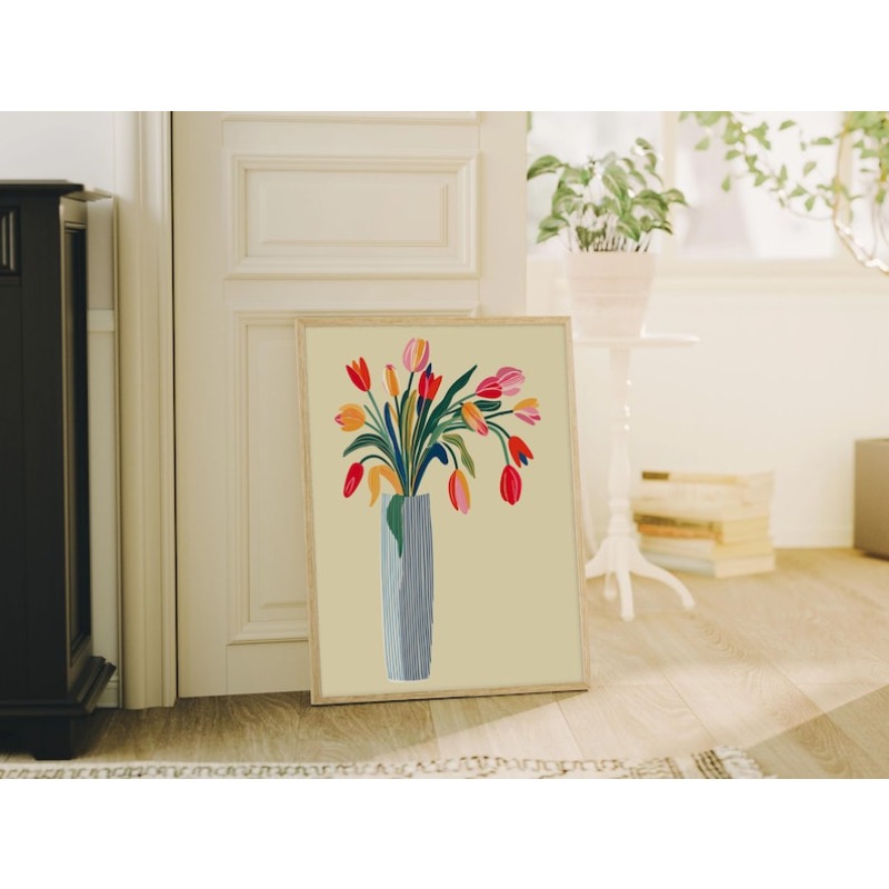 قطعتان من لوحات جدارية قماشية  - مراجعة Home Decor Vase وسعره