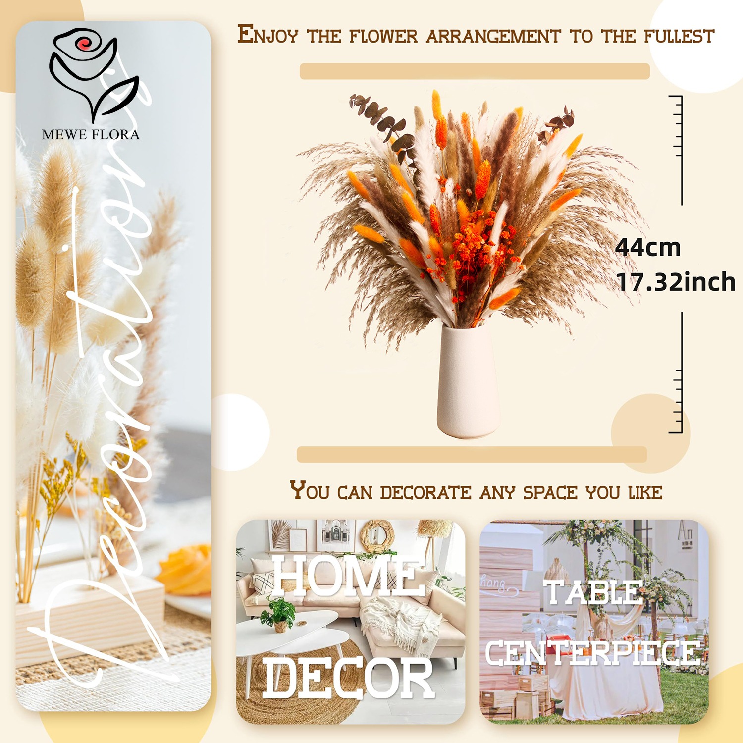 الزهور الطبيعية المجففة بامباس - مراجعة Pampas Grass Decor وسعره