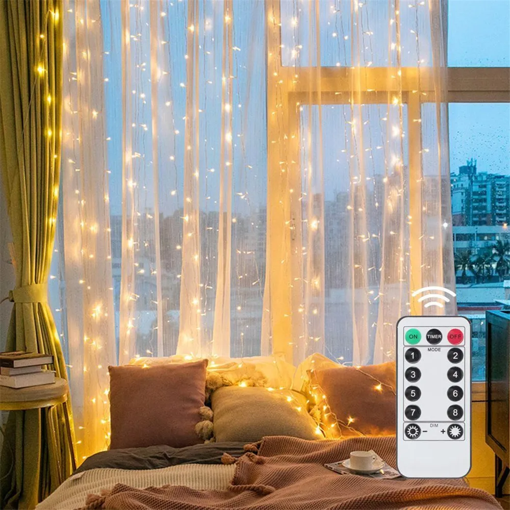 3/6 متر USB LED الستار 8 طرق ا - مراجعة Fairy Lights Bedroom وسعره