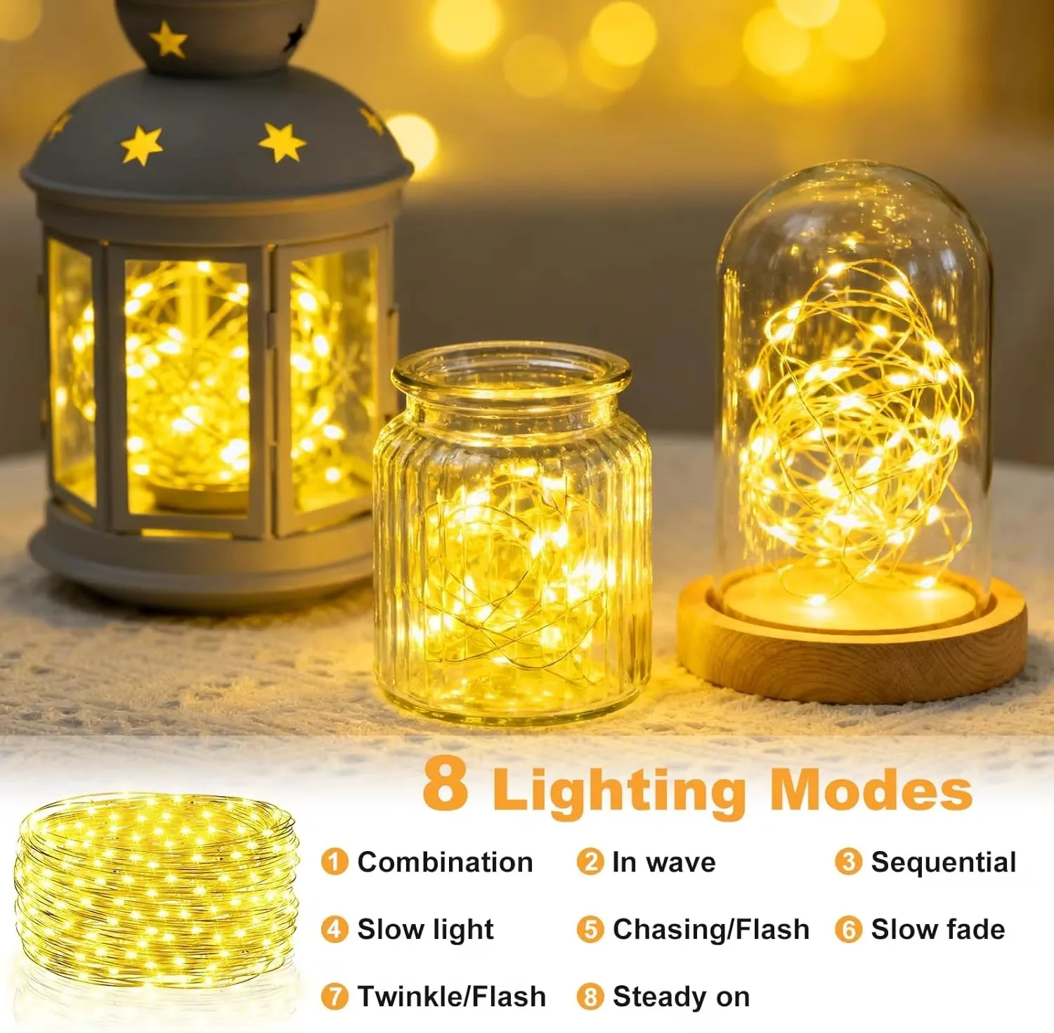 سلسلة إضاءة RGB بطول 5م/20م قا - مراجعة Fairy Lights Bedroom وسعره