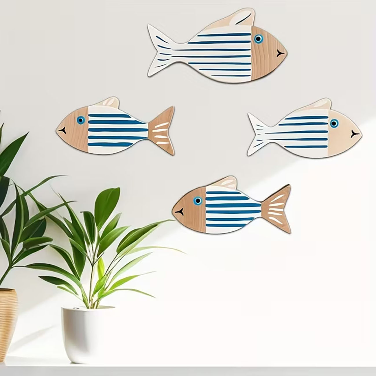 4 قطع ديكور حائط خشبي على شكل  - مراجعة Home Decor Nautical وسعره